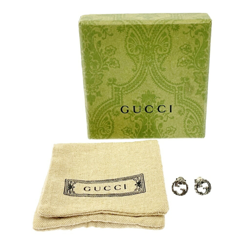 Gucci Silver Interlocking Gg Arabesque Earrings - image 1